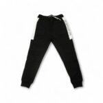 Black Joggers with Refined White Stripe