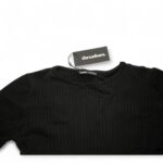 Long-Sleeve Flare Dress with Textured Elegance Black - Image 2