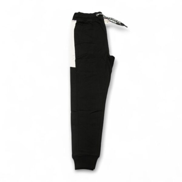 Black Joggers with Refined White Stripe - Image 2