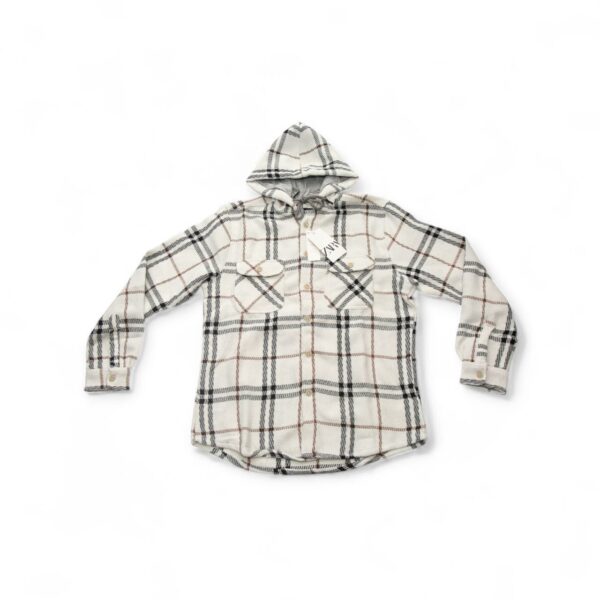 Plaid Hooded Shirt with Chest Pockets & Timeless Flair - Image 1