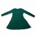 Long-Sleeve Flare Dress with Textured Elegance