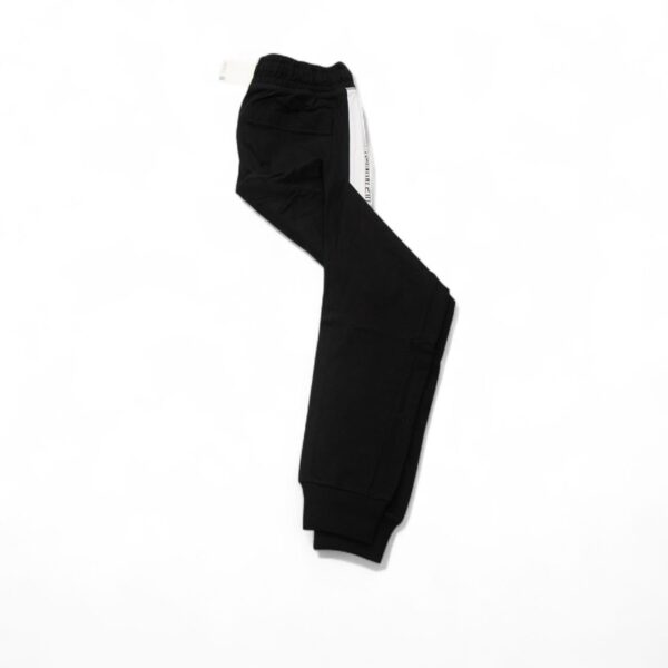Black Joggers with Refined White Stripe - Image 3