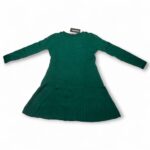 Long-Sleeve Flare Dress with Textured Elegance Black - Image 5