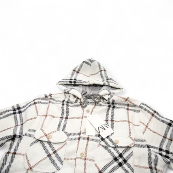 Plaid Hooded Shirt with Chest Pockets & Timeless Flair - Image 2